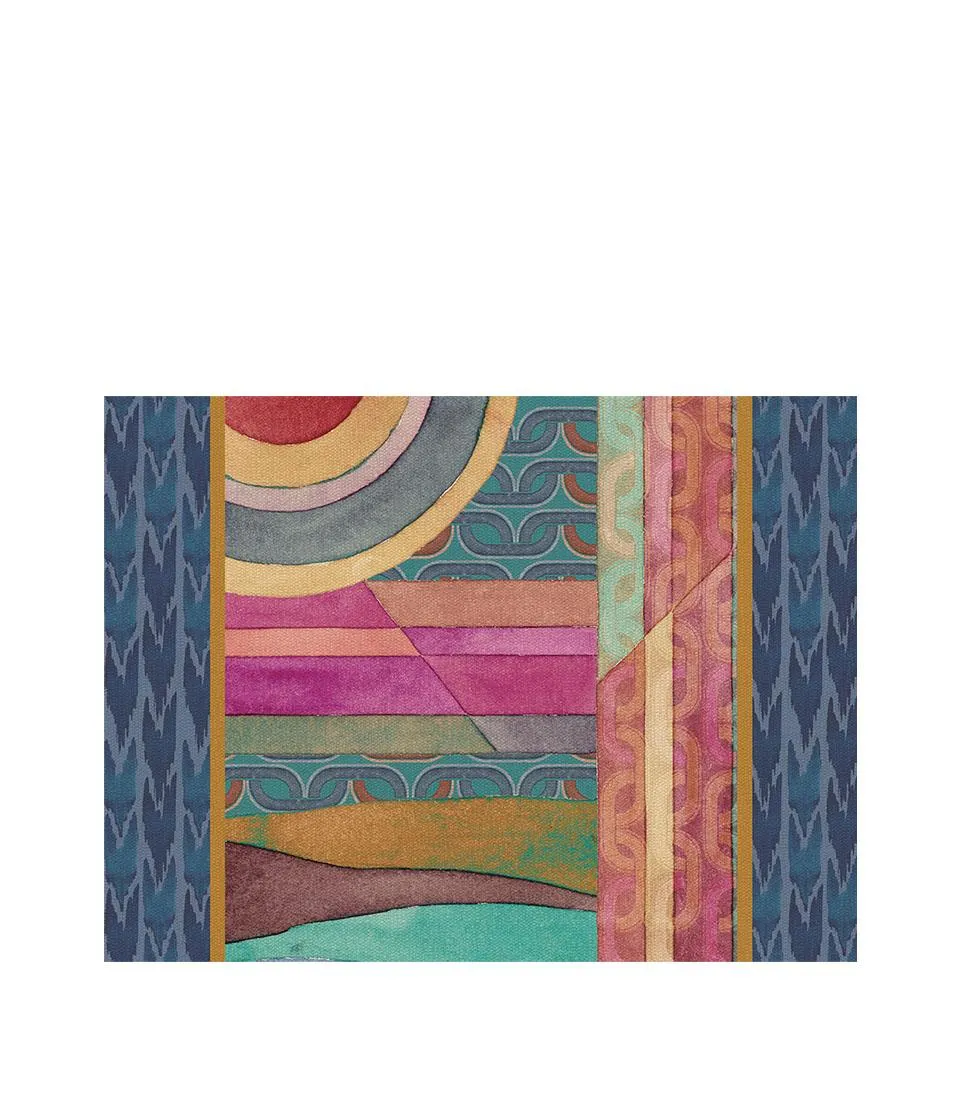 Rigid Placemat, blue edge - Orizzonti di Seta