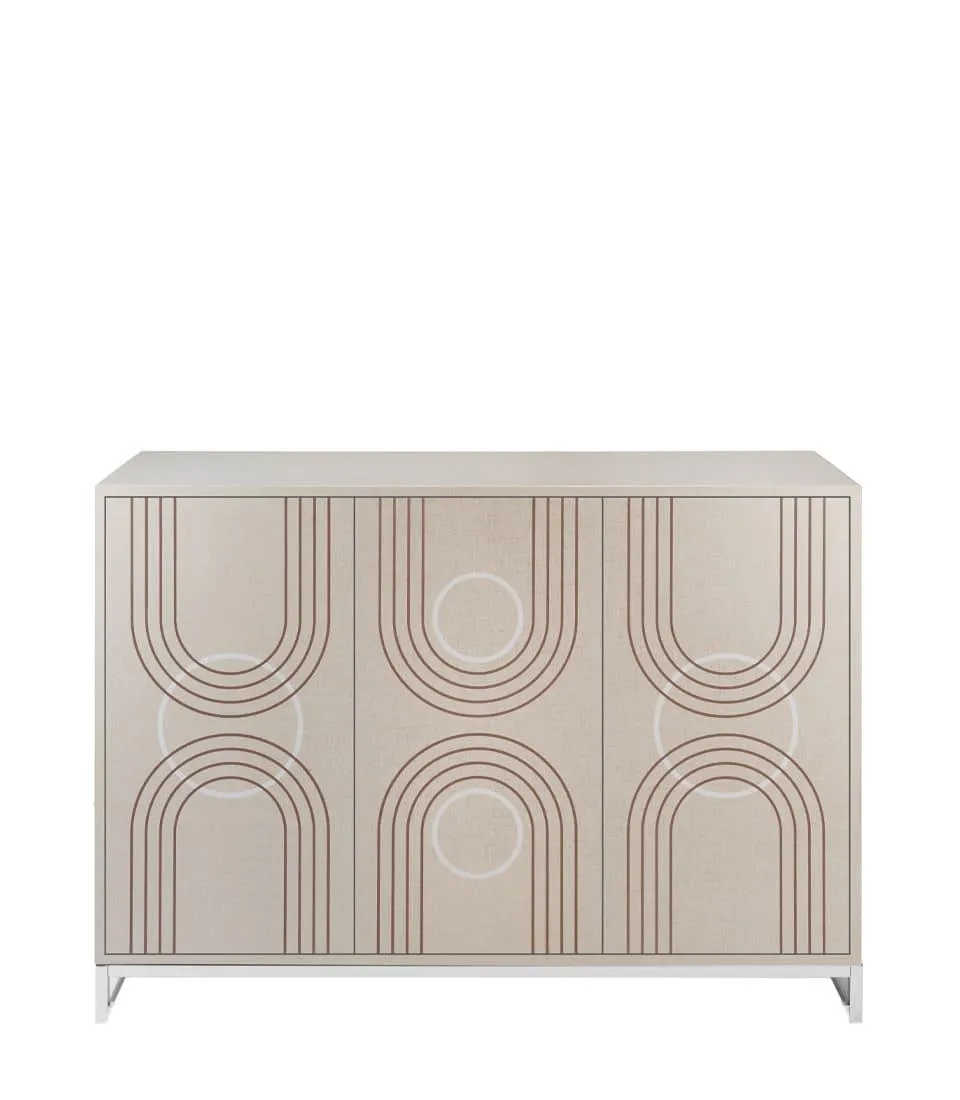Cabinet with doors, geometric pattern