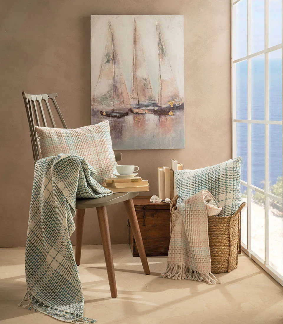 Cuscino scozzese rosa 45x45