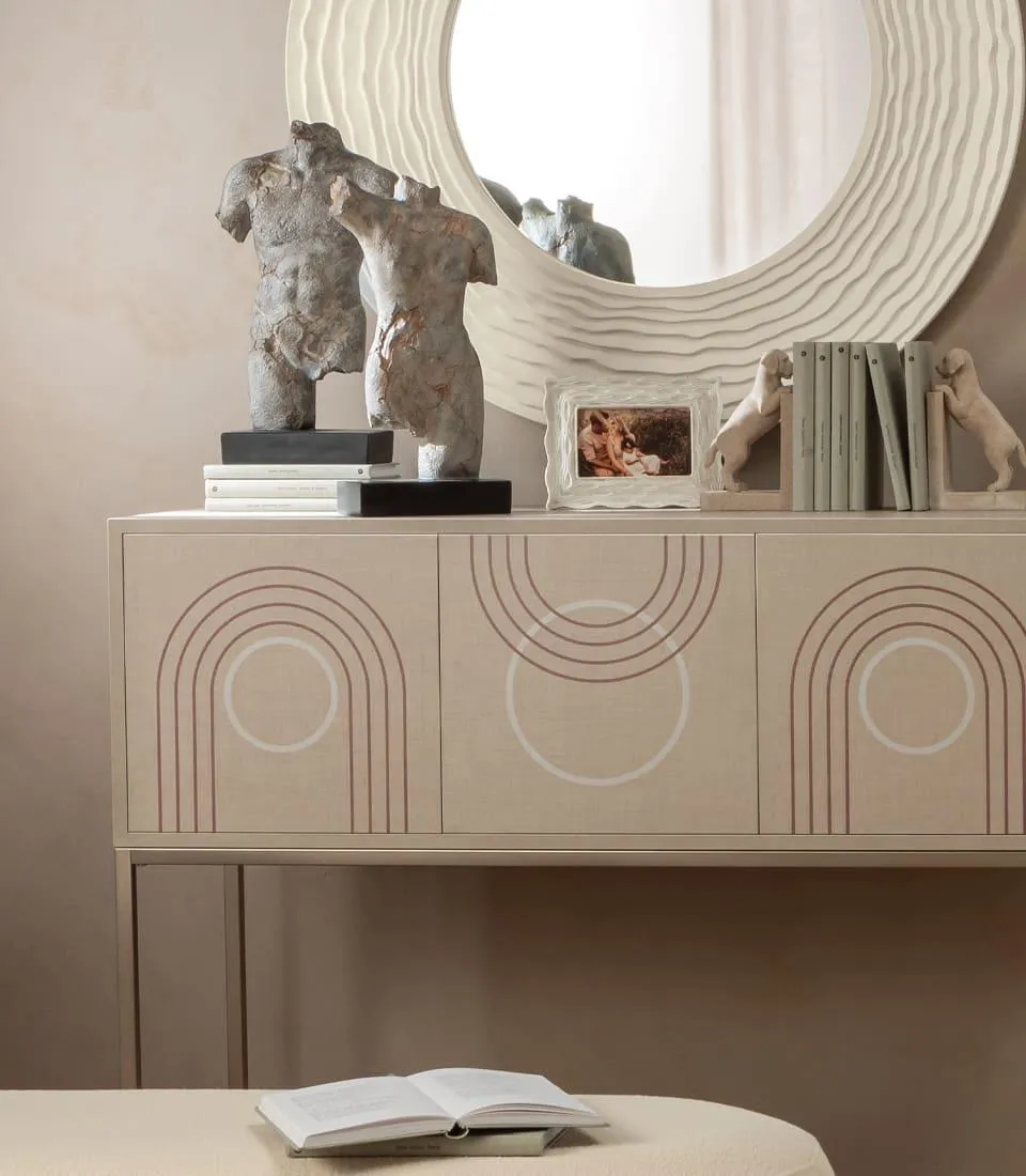 Console with doors, geometric pattern