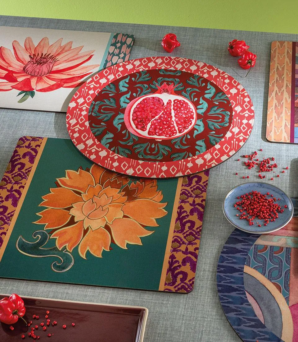 Rigid Placemat, ivory - Melograno d'Oriente