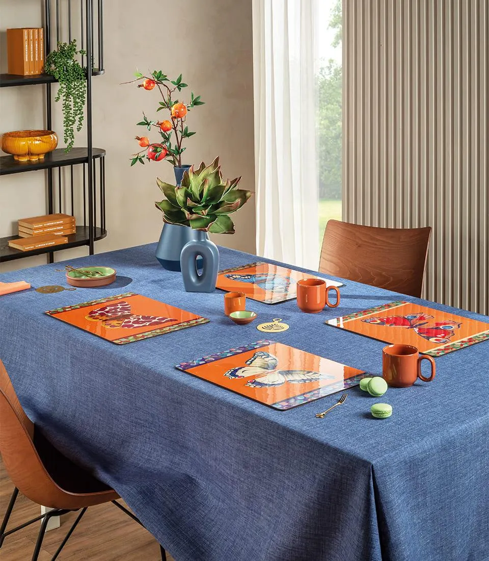 Rigid Placemat, orange - Peacock Butterfly