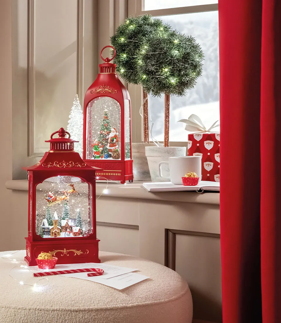 SNOWBALL HIGH LANTERN WITH MUSIC, LEDS, SNOW CONSTANT MOTION AND TIMER