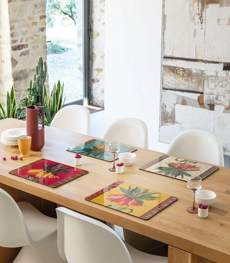 Rigid Placemat, teal green - Fritillaria