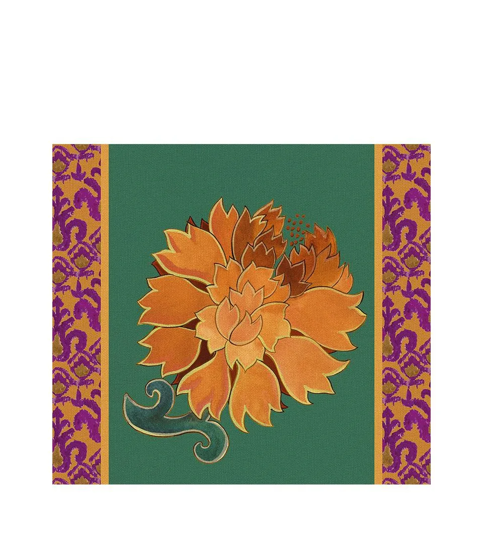 Rigid Placemat, green- Peonia di Samarcanda
