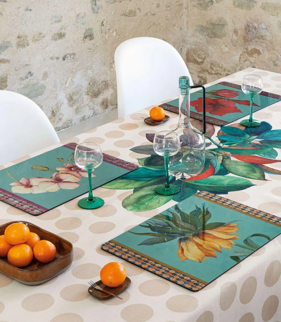 Rigid Placemat, teal green - Amaryllis