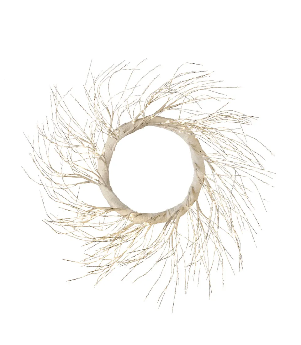 WREATH, WHITE,  WITH 936 MICRO LEDS