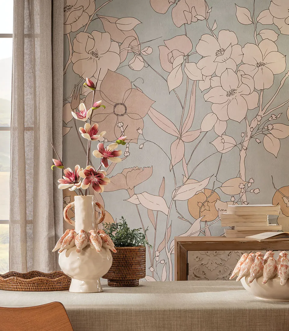 Carta da parati 3,18x3m - Casale fiorito