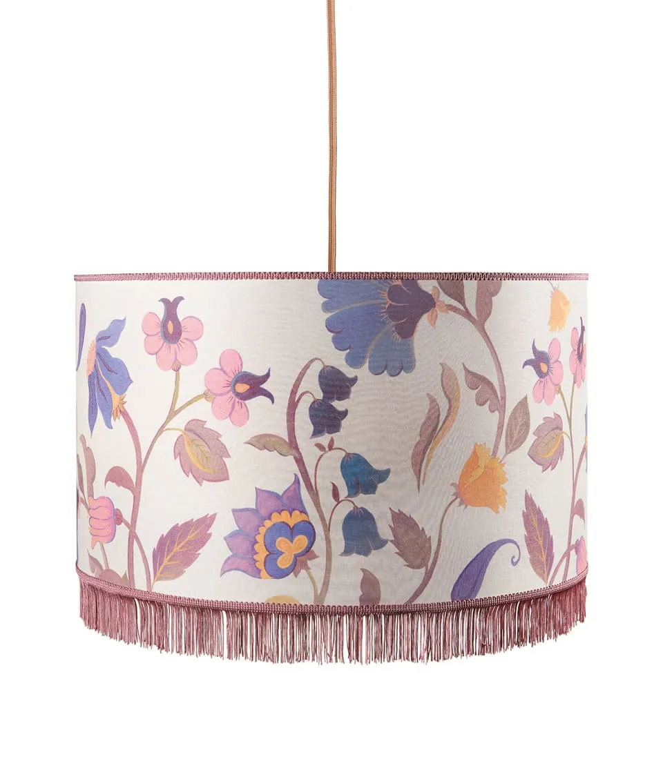 Cilyndrical pendant shade with fringes - Bloomfield
