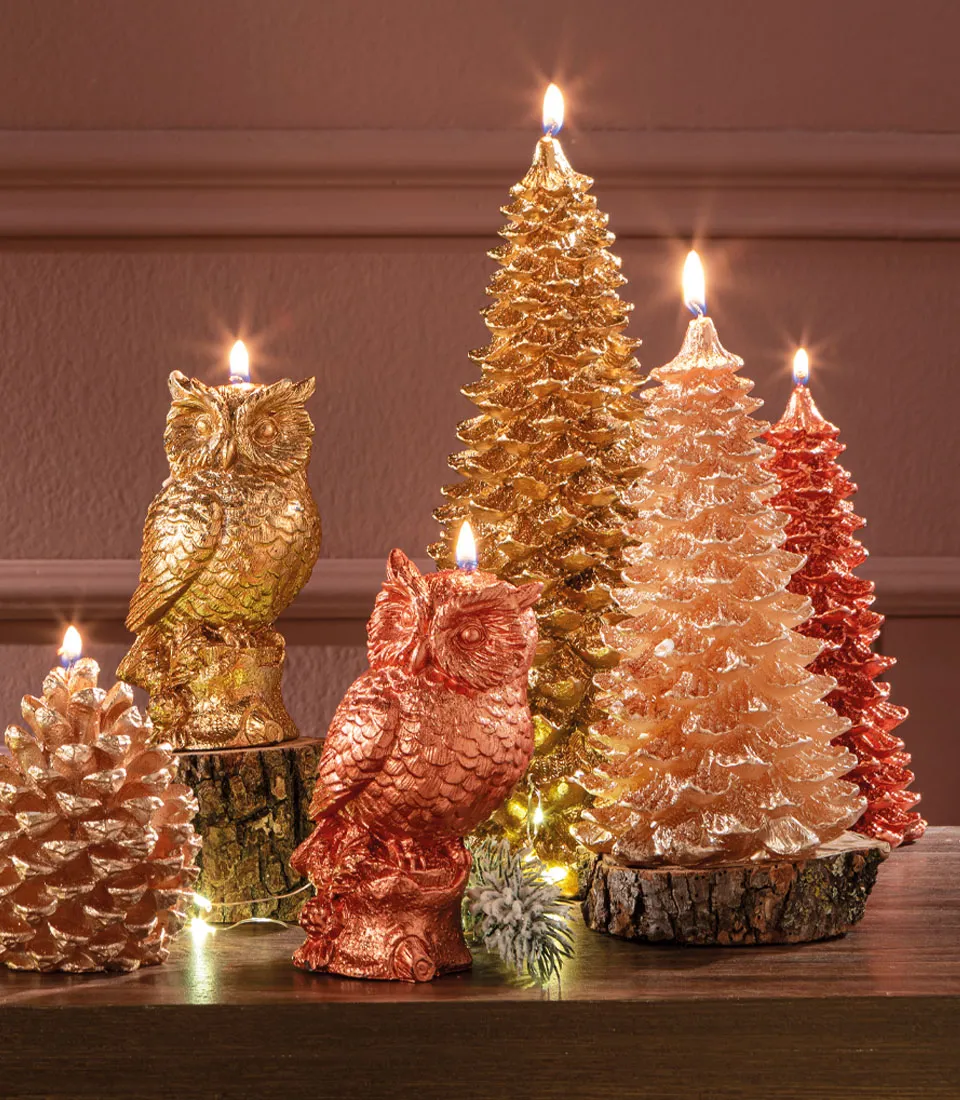 Copper candle owl