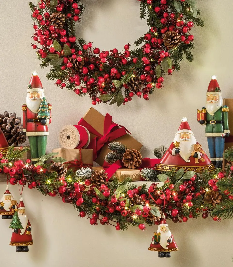 Santa Claus with decorative gift box