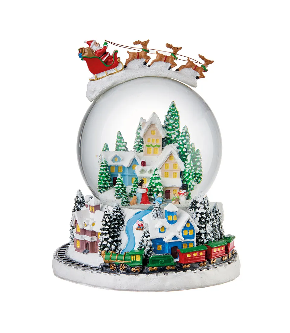 Boule de neige slitta di Babbo Natale