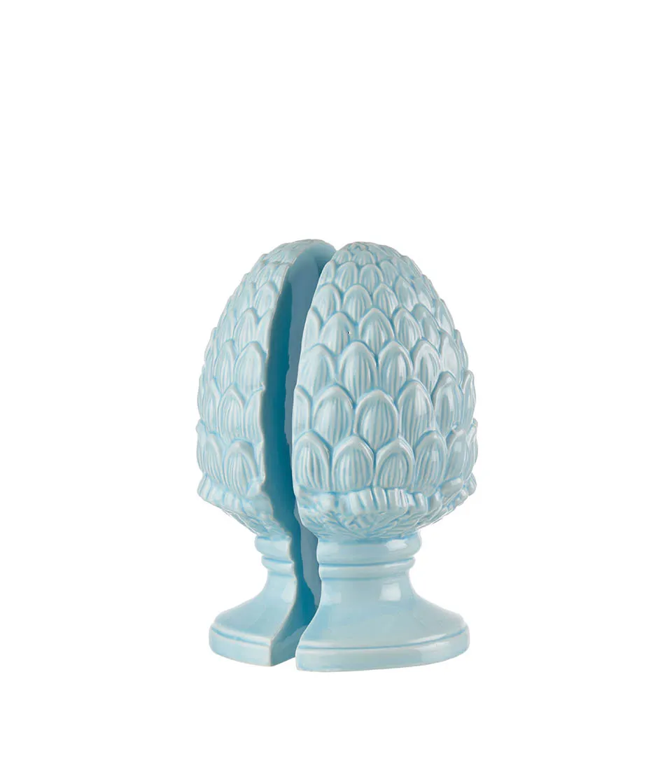 Fermalibri pigna azzurro - set 2 pz