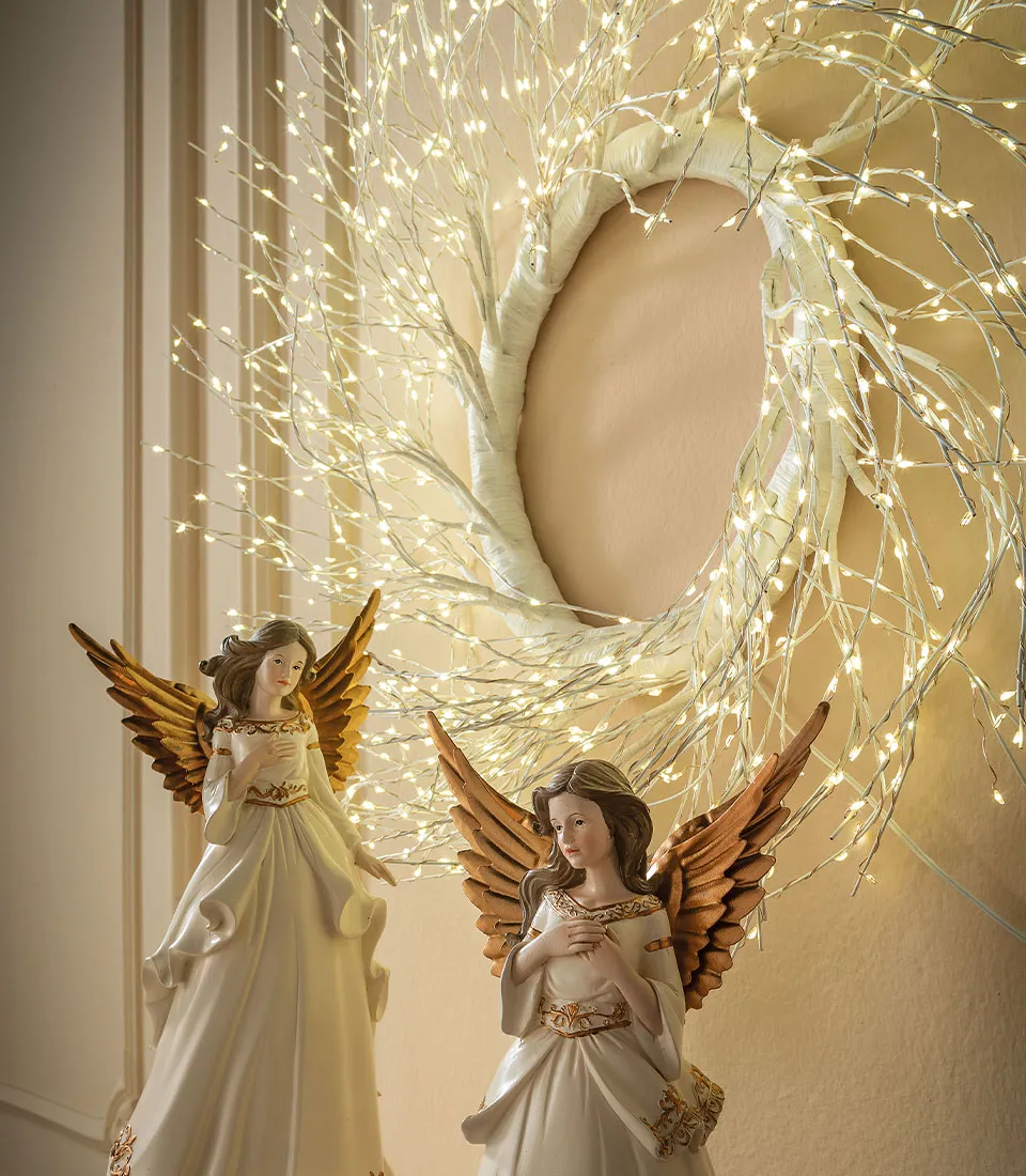 WREATH, WHITE,  WITH 936 MICRO LEDS