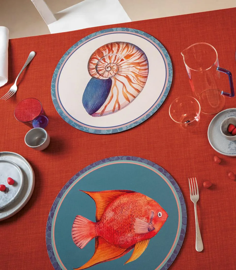 Rigid Placemat, ivory - Nautilus