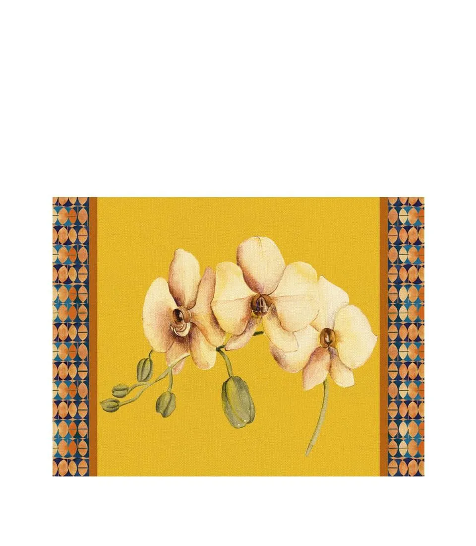 Rigid Placemat, yellow - Orchidea