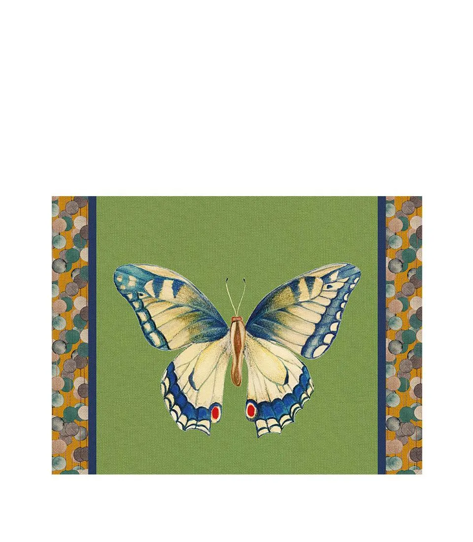 Rigid Placemat, green - Swallowtail Butterfly