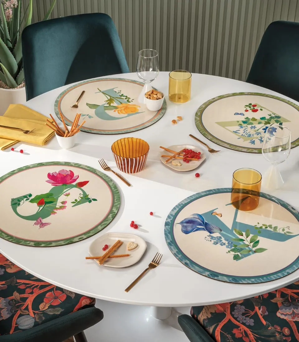 RIGID PLACEMAT, IVORY, Ø39 - MONOGRAM A
