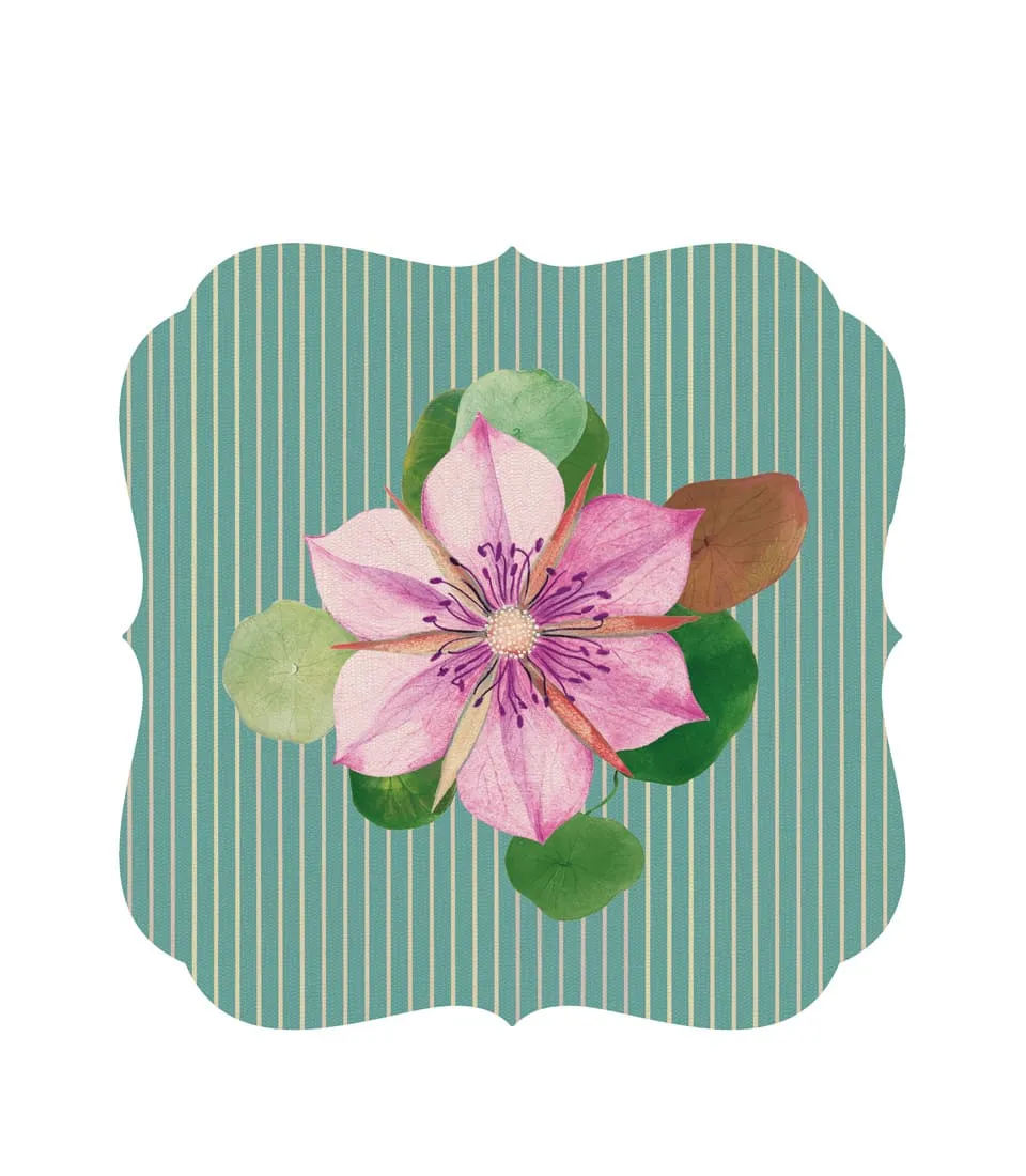 RIGID PLACEMAT, TEAL GREEN, 38,5x38,5 - NIGELLA DAMASCENA