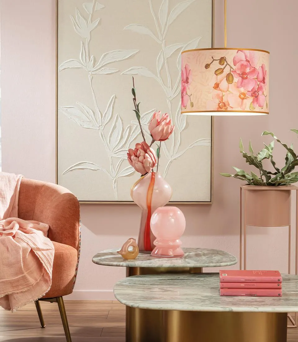 Paralume a sospensione cilindrico - Orchidea