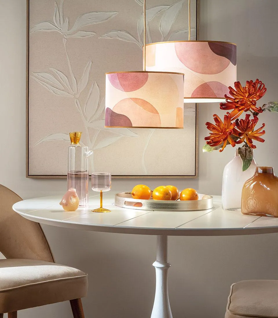 Paralume a sospensione cilindrico - Dune di seta