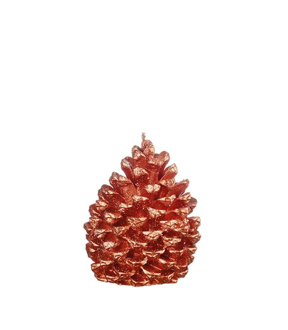 Copper candle pinecone