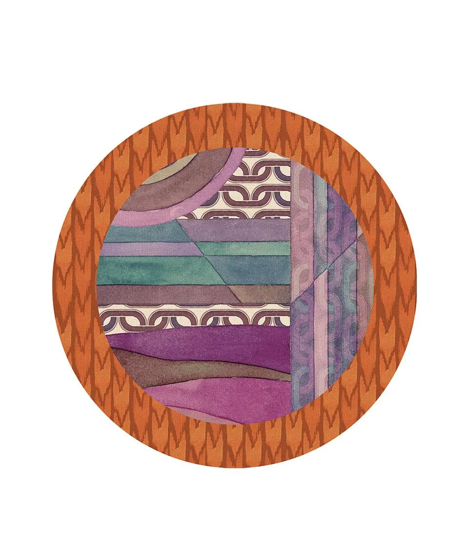 Tovaglietta rigida cornice arancione - Orizzonti di seta