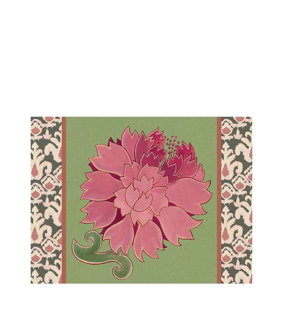Rigid Placemat, sage green - Peonia di Samarcanda