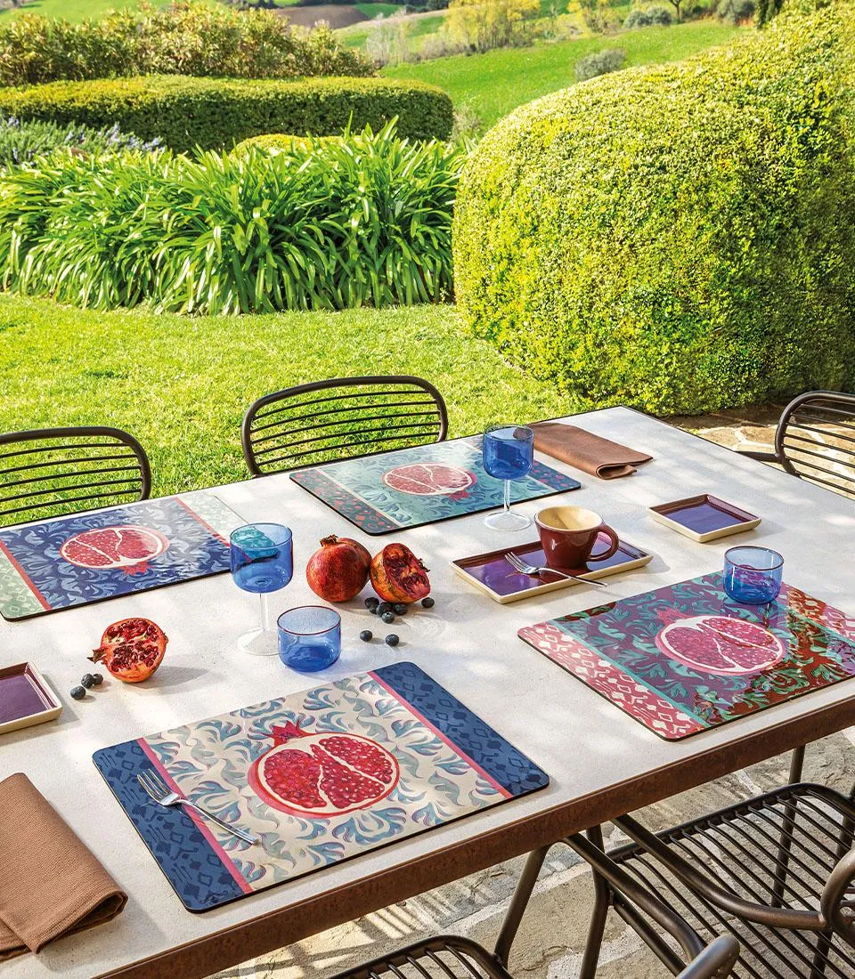 Rigid Placemat, light blue - Melograno d'Oriente