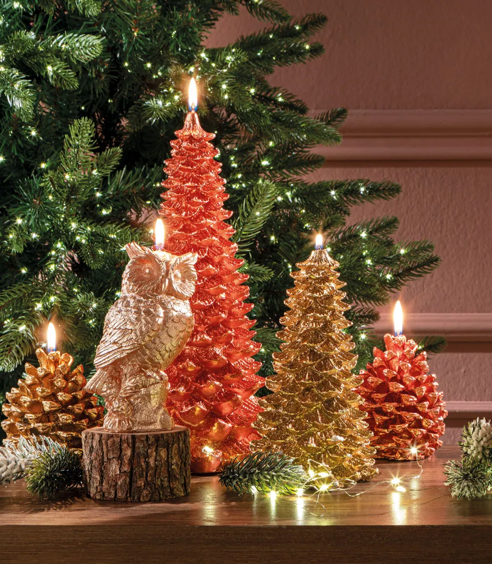 Copper candle pinecone