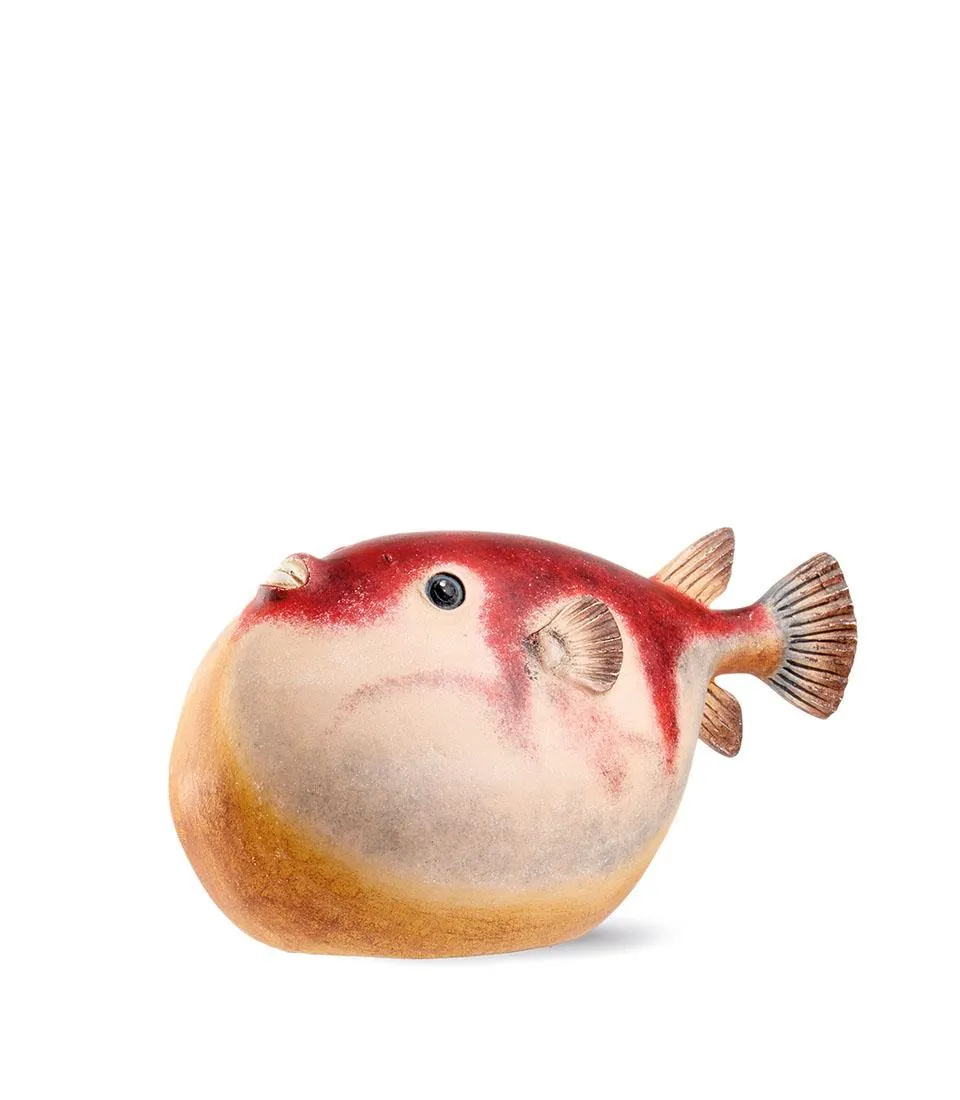 Decorative Blow Puffer Fish, Red
