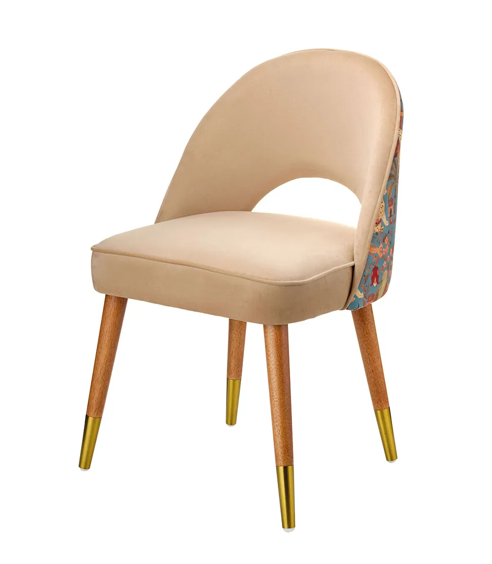 Armchair, beige and light blue