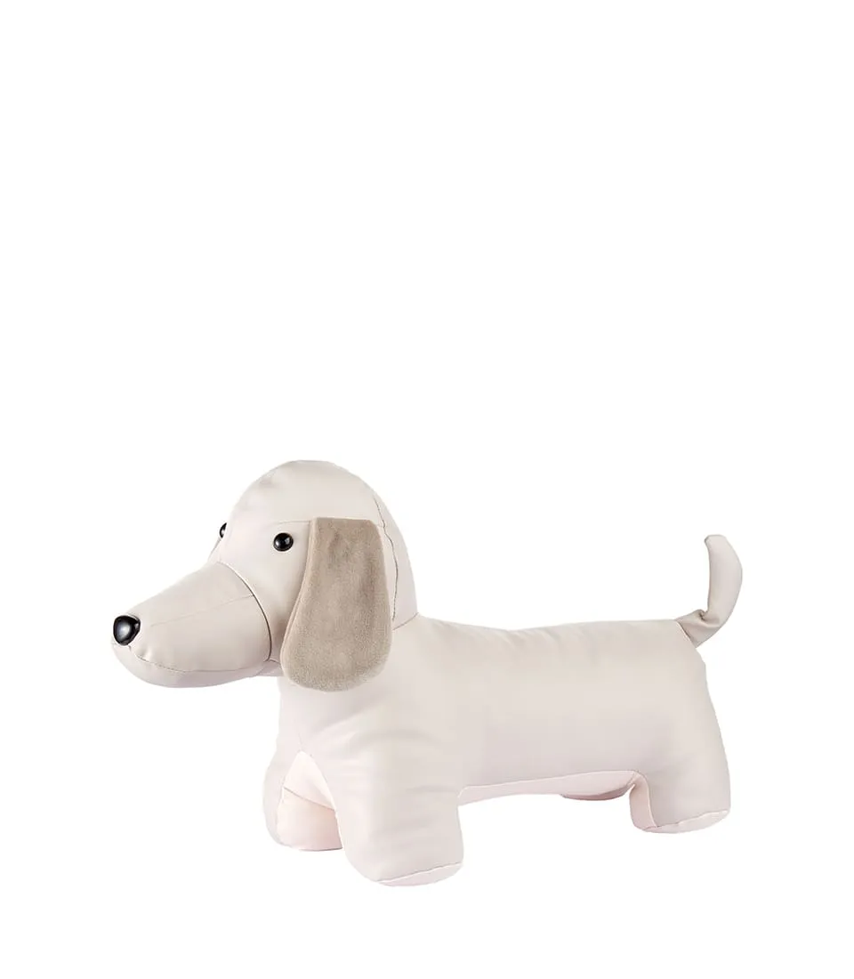 Door stopper dog, ivory