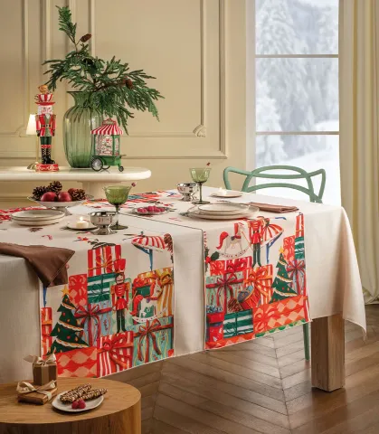 PACCHI REGALO - STAIN-RESISTANT TABLECLOTH 50x155