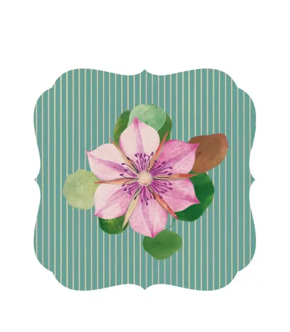 RIGID PLACEMAT, TEAL GREEN, 38,5x38,5 - NIGELLA DAMASCENA