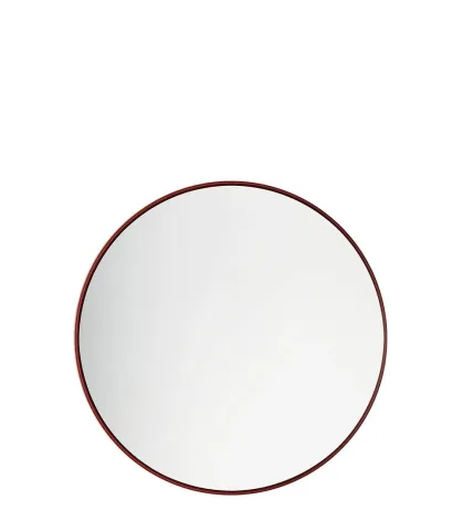 Large round mirror frame,  merlot red