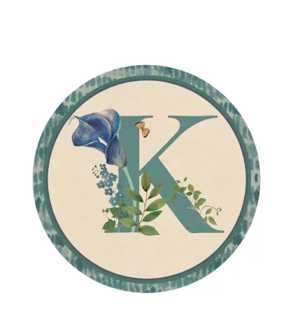 RIGID PLACEMAT, IVORY, Ø39 - MONOGRAM K
