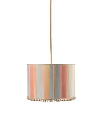 Cilyndrical pendant shade with pompons - Millerighe