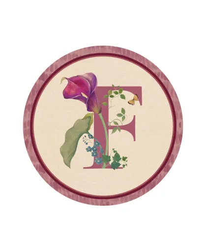 RIGID PLACEMAT, IVORY, Ø39 - MONOGRAM F